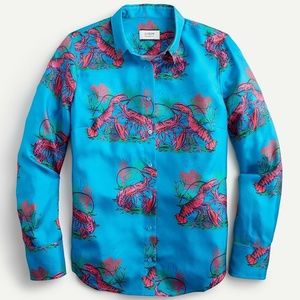 Collection silk twill shirt in lobster print Size 10